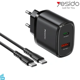شارژر دیواری فست شارژ یسیدو YC50 +کابل TypeC/TypeC