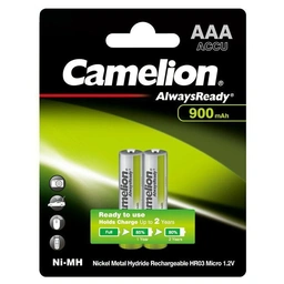 باتری نیم قلمی always ready قابل شارژ 900 میلی آمپرساعت کملیون