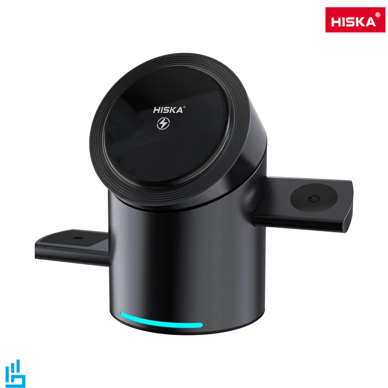 شارژر وایرلس رومیزی سه کاره هیسکا HISKA HR16