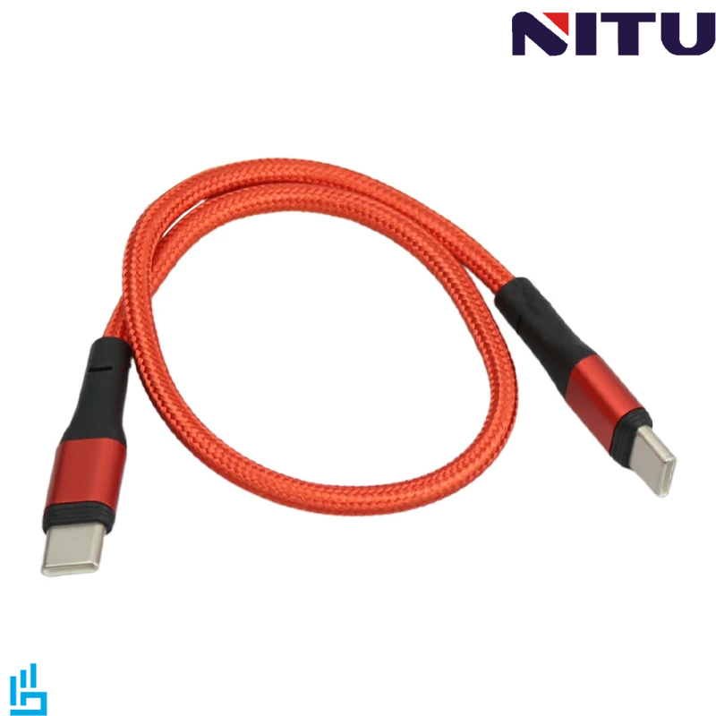 کابل تبدیل شارژ تایپ سی Type C به تایپ سی Type C نیتو NITU NC37 طول 30 سانتی متر