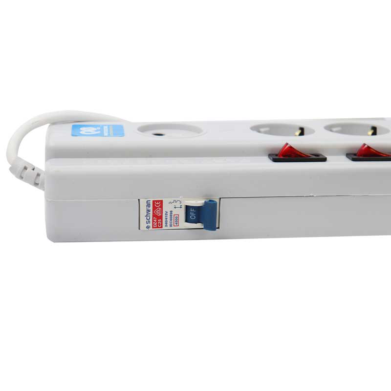 چند راهی 5+1 خانه فیوز دار پارت الکتریک PE2162 با کابل 5 متری part electric