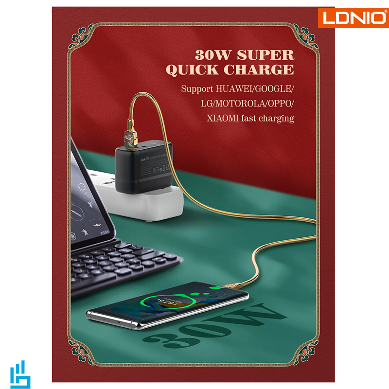 کابل شارژ لایتنینگ Lightning الدینیو LDNIO LS881 طول 1 متر
