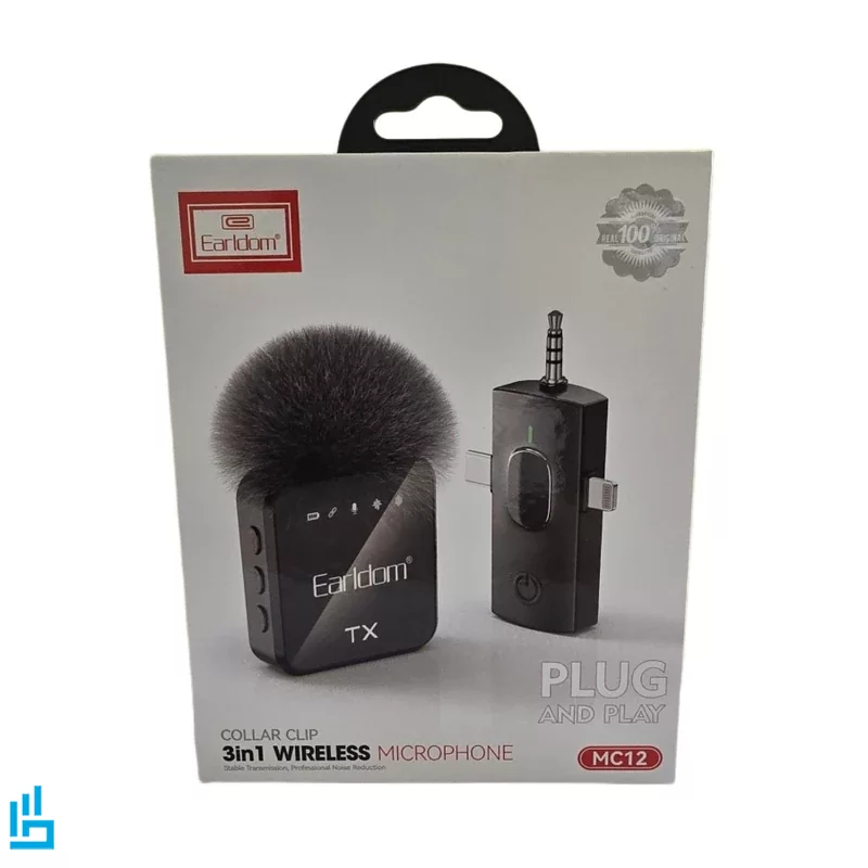 میکروفون یقه ای بی سیم ارلدام EARLDOM MC12 Type-C/Lightning/3.5mm