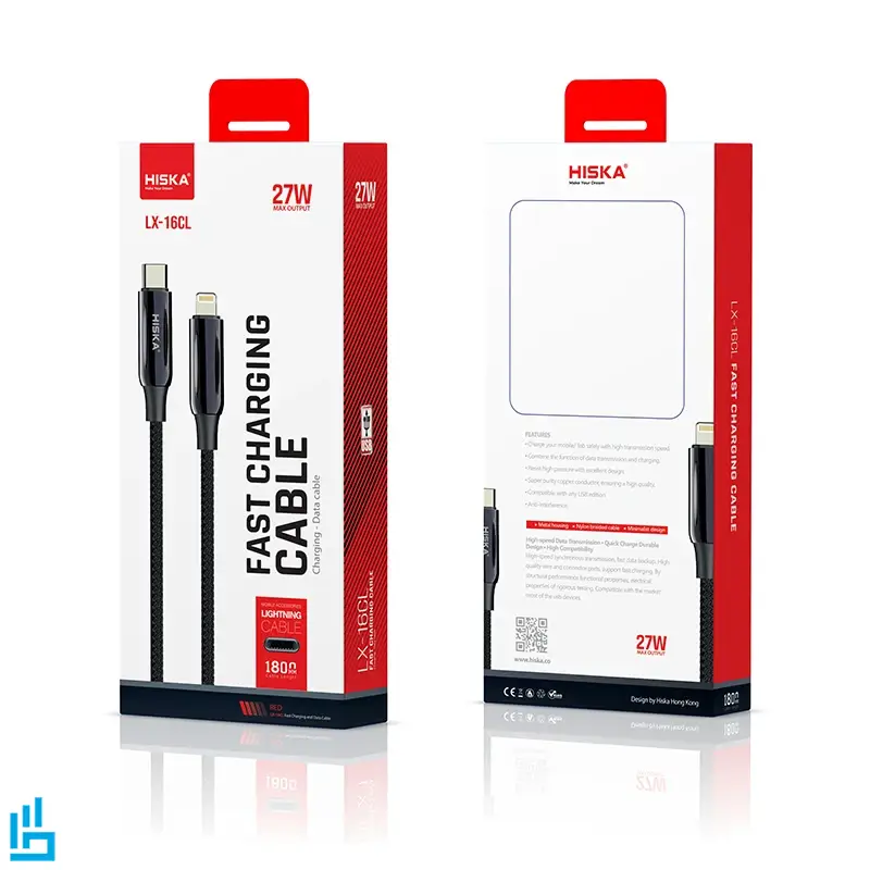کابل شارژ تبدیل تایپ سی به لایتنینگ هیسکا HISKA LX16 TypeC to Lightning