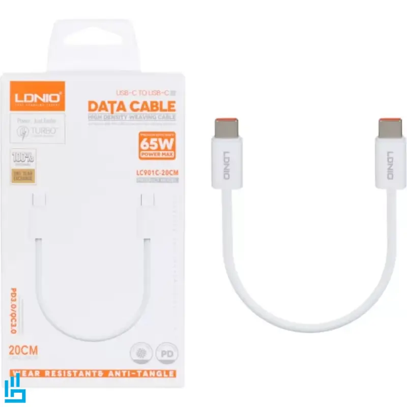 کابل شارژ پاوربانکی تایپ سی Type-C به لایتینگ Lightning الدینو Ldnio LC901C-20cm