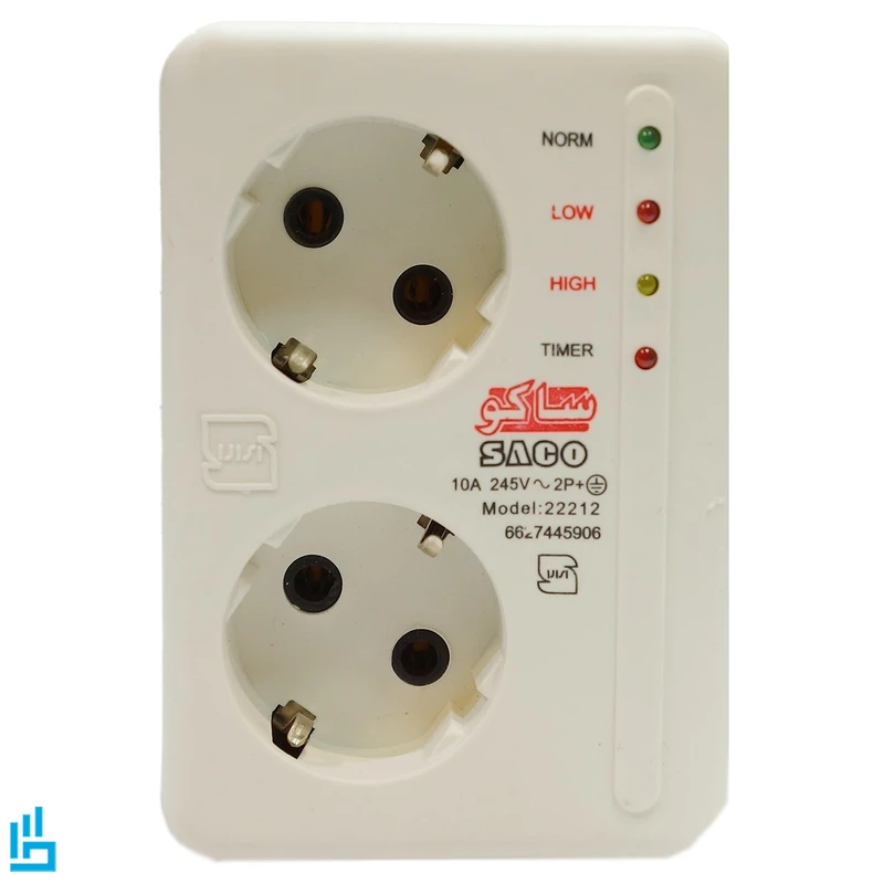 محافظ برق کامپیوتر صوتی تصویری 2 خانه کلیدار ارت دار ساکو Saco 22212