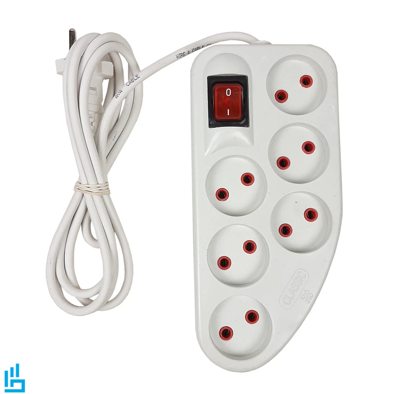 چندراهی برق 6 خانه کلاسیک الکتریک CLASSIC با کابل 2 متری