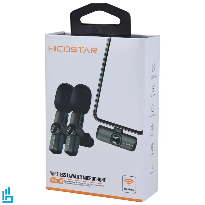 میکروفون یقه ای بی سیم دو کاربره تایپ سی هایکو استار HICOSTAR HS MC521