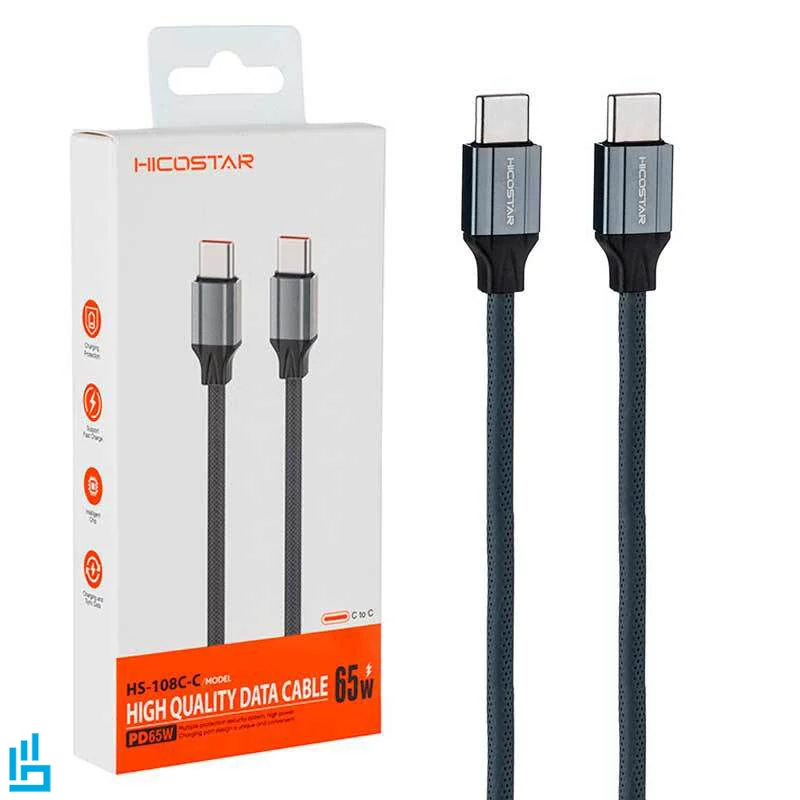 کابل شارژ تایپ سی TYPEC به تایپ سی TYPEC هایکو استار HS108 HICOSTAR طول 1 متر