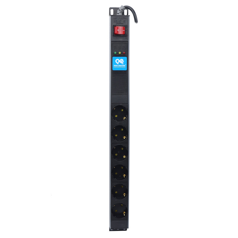 چندراهی و محافظ ولتاژ رک 6 خانه ارت دار پارت الکتریک کابل 1.8 متر Rack Mount مدل 5143