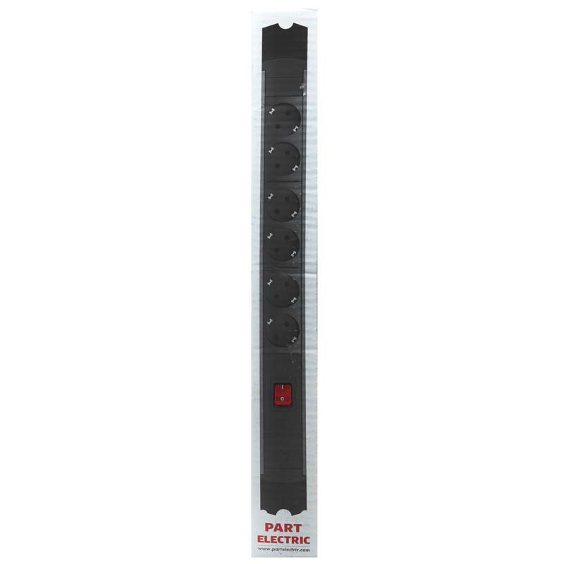 چندراهی و محافظ ولتاژ رک 6 خانه ارت دار پارت الکتریک کابل 1.8 متر Rack Mount مدل 5143