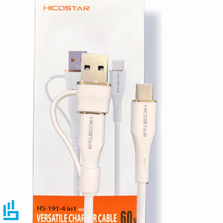 کابل تبدیل شارژ چندکاره هایکو استار HICOSTAR HS191 4IN1 طول 1 متر