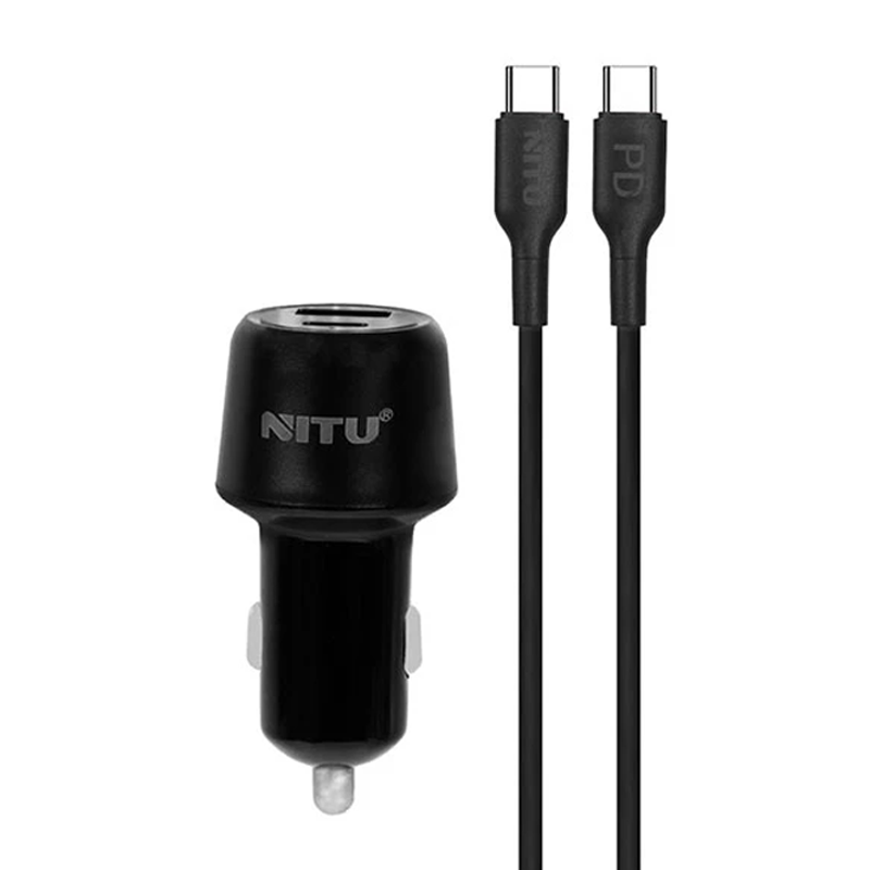 شارژر فندکی نیتو مدل NDC14 با کابل تایپ سی TYPEC به تایپ سی TYPEC