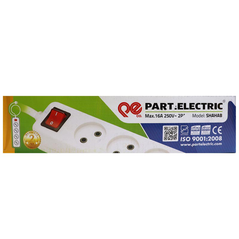 4 خانه بدون ارت 3 با کیلید پارت الکتریک مدل شهاب PE 652