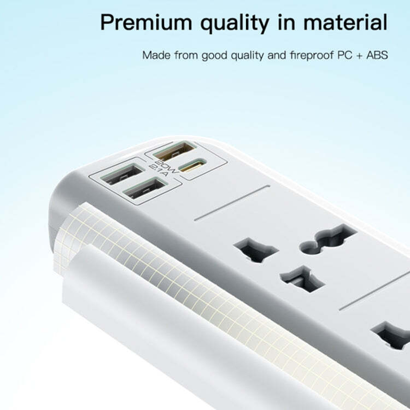 چندراهی 4 خانه USB دار Yesido یسیدو MC22 کابل 3 متری
