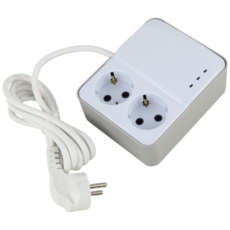 محافظ برق یخچال و فریزر 2 خانه ارت دار تیراژه S102 کابل 1.8 متری