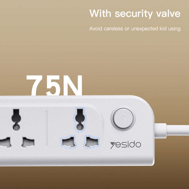 چندراهی 4 خانه USB دار Yesido یسیدو MC22 کابل 3 متری