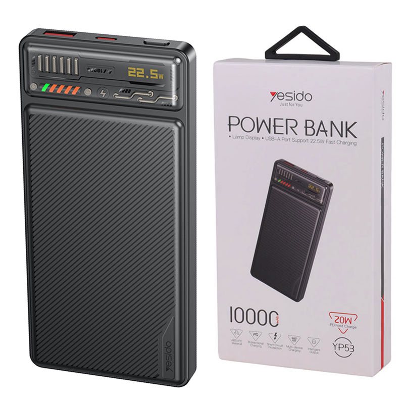 پاوربانک 10هزار میلی آمپر Yesido یسیدو YP53
