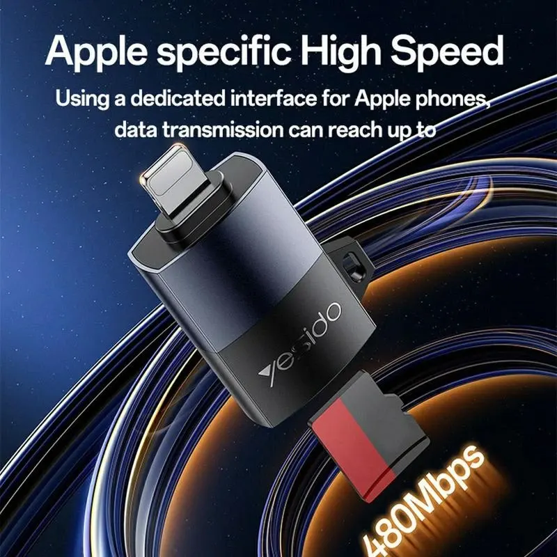 OTG  رم ریدر یسیدو SD CARD to L مدل GS38 YESIDO