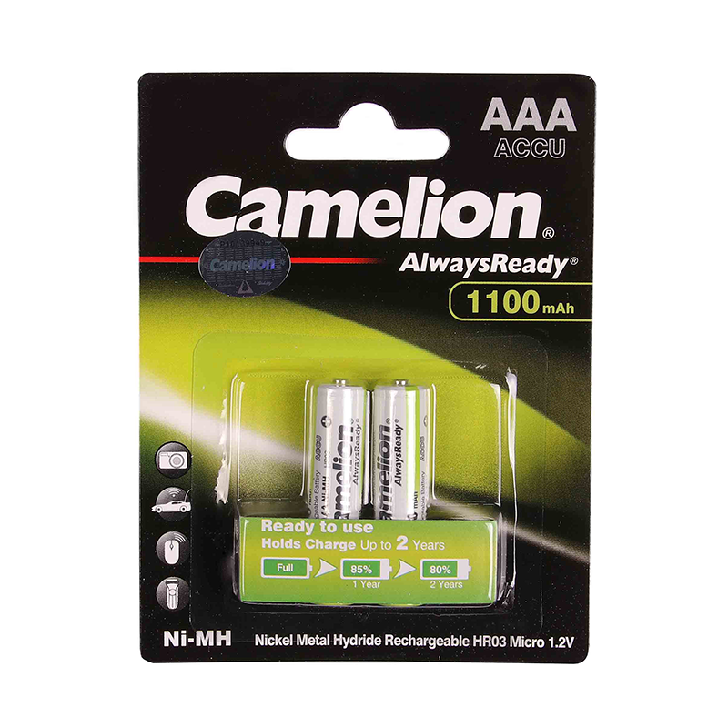 باتری نیم قلمی always ready شارژی 1100 میلی آمپر ساعت کملیون